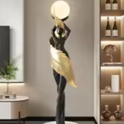 ABSTRACT GIRL STATUES FLOOR LAMP