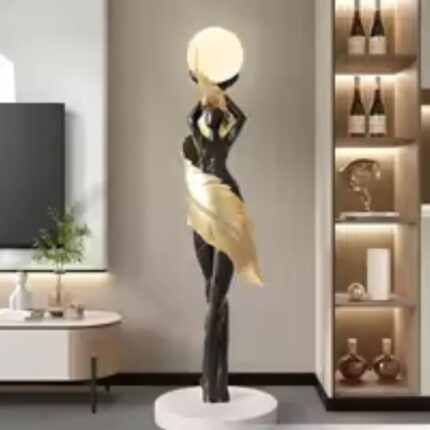 ABSTRACT GIRL STATUES FLOOR LAMP