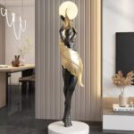 ABSTRACT GIRL STATUES FLOOR LAMP