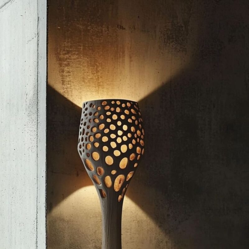 ORGANIC SHAPED FLOOR LAMP WITH CUTOUT DESIGN