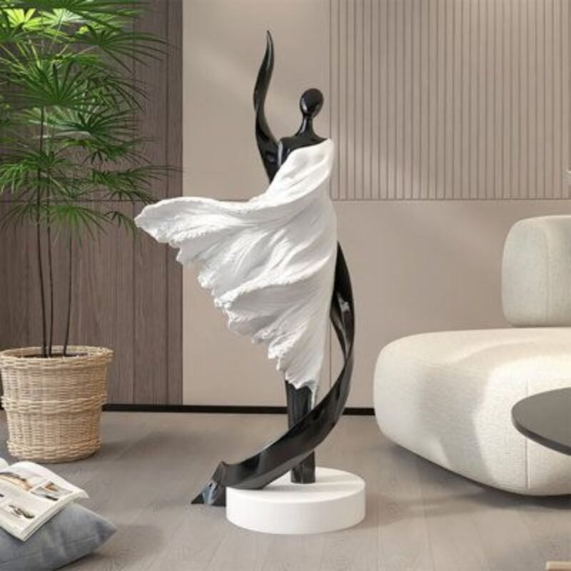 DYNAMIC ABSTRACT SCULPTURE WOMAN IN FLOWING FABRIC