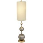 SILVER GOLD SPHERES METAL TABLE LAMP