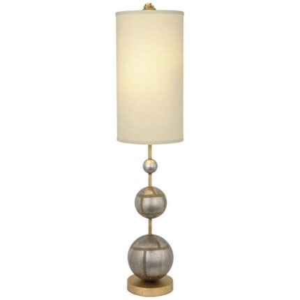 SILVER GOLD SPHERES METAL TABLE LAMP