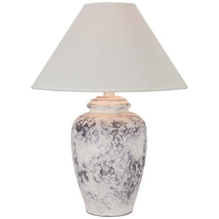 WHITE WASHED RUSTIC SOUTHWEST STYLE LED TABLE LAMP