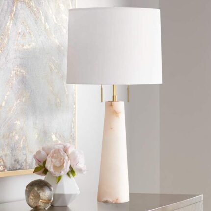 NATURAL STONE ALABASTER TABLE LAMP