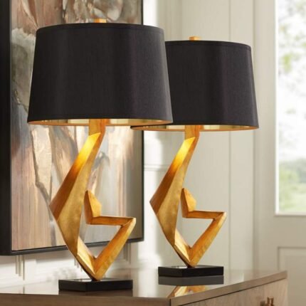 POSSINI EURO ZEUS GOLD LEAF MODERN TABLE LAMPS