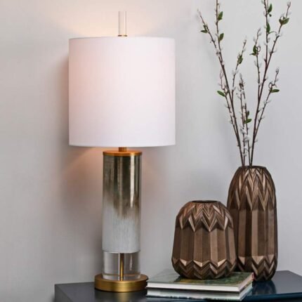 GLAZY GLASS AND CRYSTAL TABLE LAMP