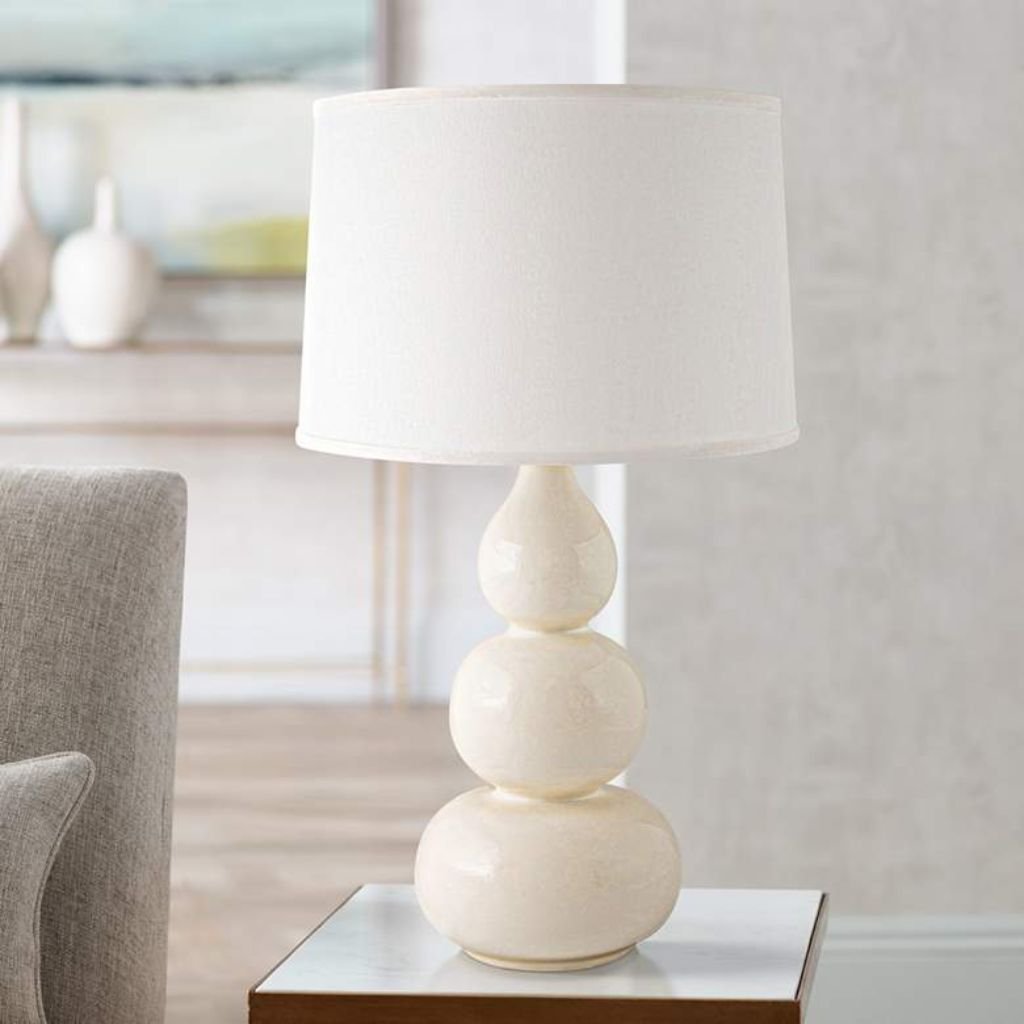 1 GLOSS WHITE CERAMIC TABLE LAMP