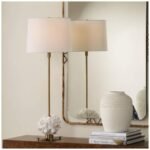 IVORY AND BRASS BUFFET LAMP