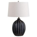 HIGH STRIPED CERAMIC TABLE LAMP