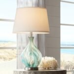 GLASS VASE ACCENT TABLE LAMP WITH TABLE TOP DIMMER