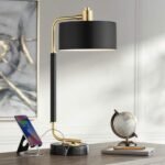 MODERN MARBLE BASE DUAL USB DESK LAMP