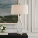 WHITE RICE STONE TABLE LAMP