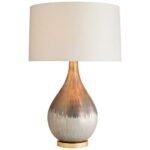 SATIN SILVERED BRONZE MERCURY GLASS TABLE LAMP