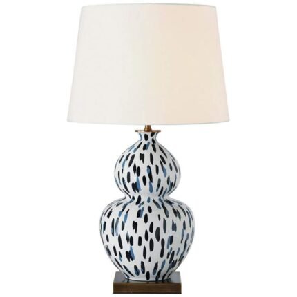 INDIGO DOUBLE GOURD PORCELAIN TABLE LAMP