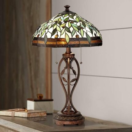 TIFFANY LAMP WITH TABLE TOP DIMMER