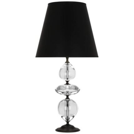 DEEP PATINA BRONZE AND CLEAR CRYSTAL TABLE LAMP