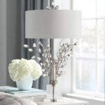 SILVER LEAF AND CRYSTAL LAMP