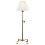 ADJUSTABLE HEIGHT AGED BRASS TABLE LAMP