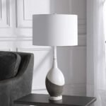 CHARCOAL AND WHITE CERAMIC TABLE LAMP