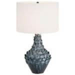 COASTAL OCEAN BLUE CERAMIC TABLE LAMP