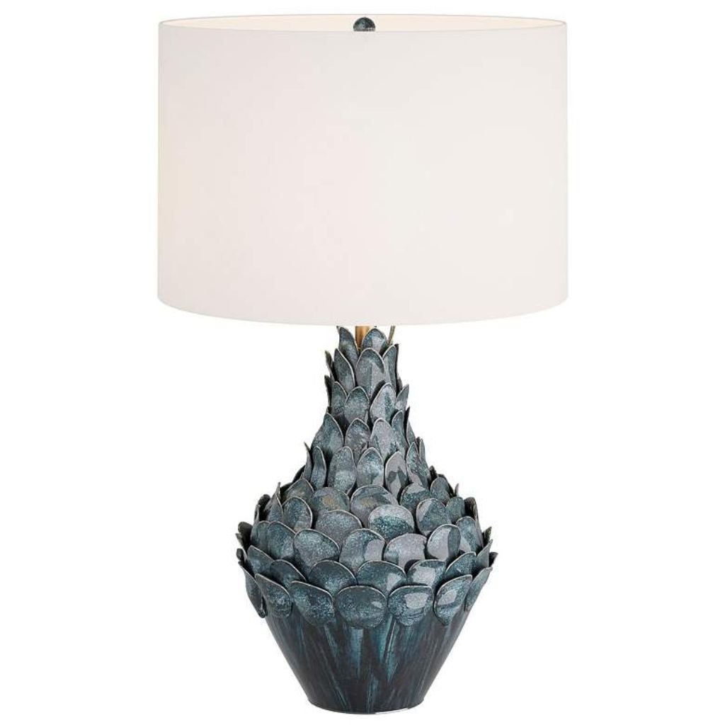 1 COASTAL OCEAN BLUE CERAMIC TABLE LAMP