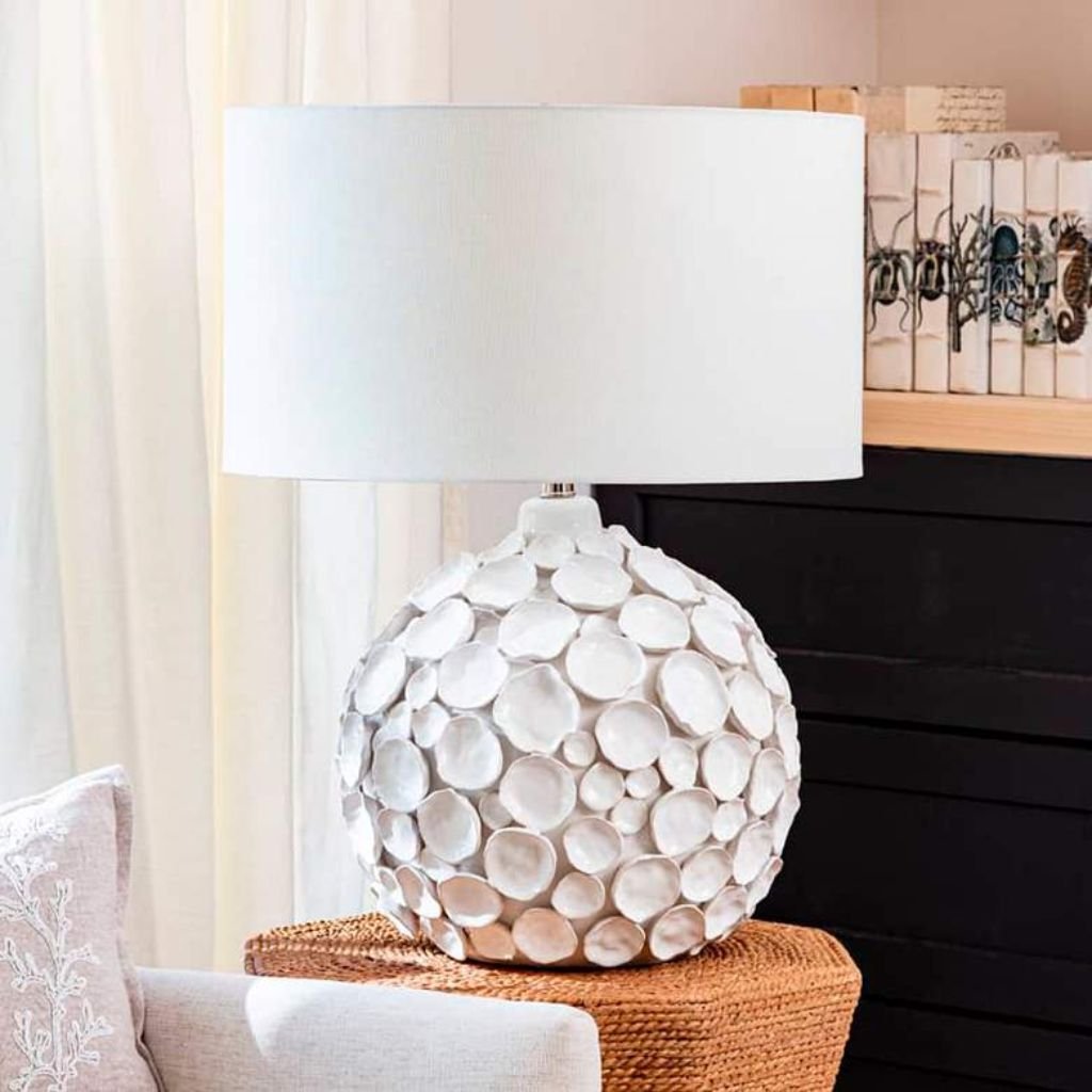 1 LUCIA WHITE CERAMIC TABLE LAMP