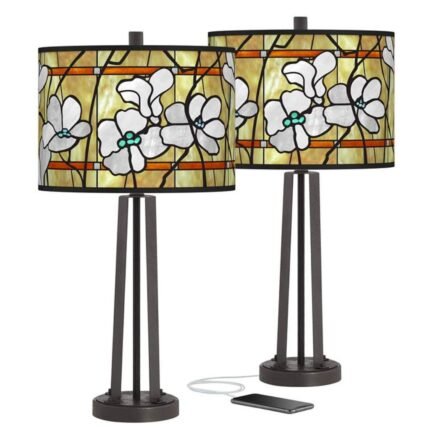 SUSAN DARK BRONZE USB TABLE LAMP