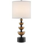 CHASTAIN BRASS AND BLACK MODERN LAMP
