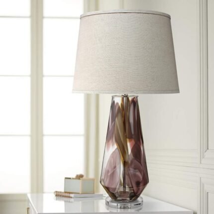 WATERCOLOR PLUM MOUTH BLOWN GLASS TABLE LAMP