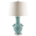 CRACKLED GLAZE VASE TABLE LAMP