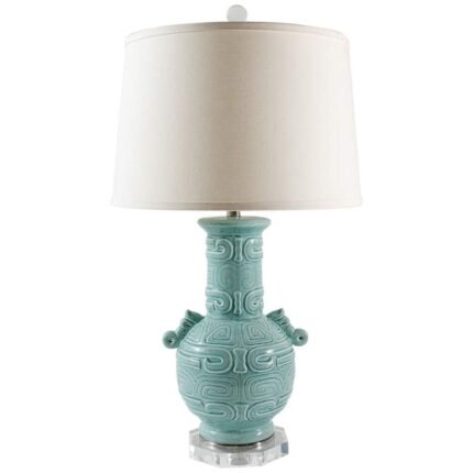 CRACKLED GLAZE VASE TABLE LAMP