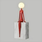 ABSTRACT RESIN LED FLOOR LAMP RED