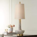 TEXTURED STONE AND IVORY MODERN TABLE LAMP