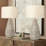 JULIO NATURAL GRAY VASE TABLE LAMP