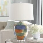 RAINBOW MULTI COLOR PORCELAIN TABLE LAMP