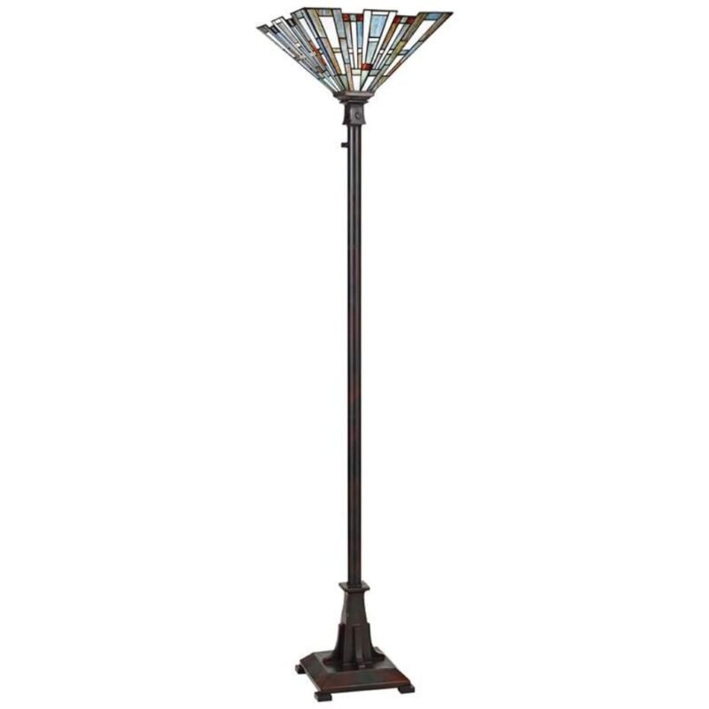 TIFFANY STYLE TORCHIERE FLOOR LAMP