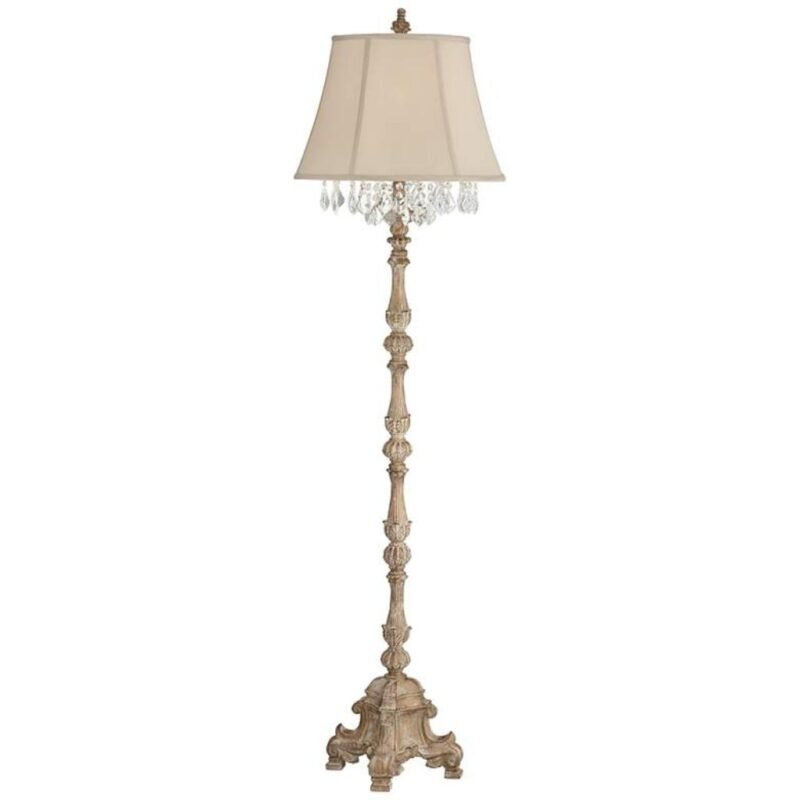 FRENCH CRYSTAL CANDLESTICK FLOOR LAMP