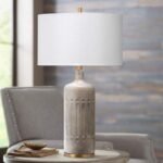 MODERN TEXTURED GRAY CEMENT TABLE LAMP