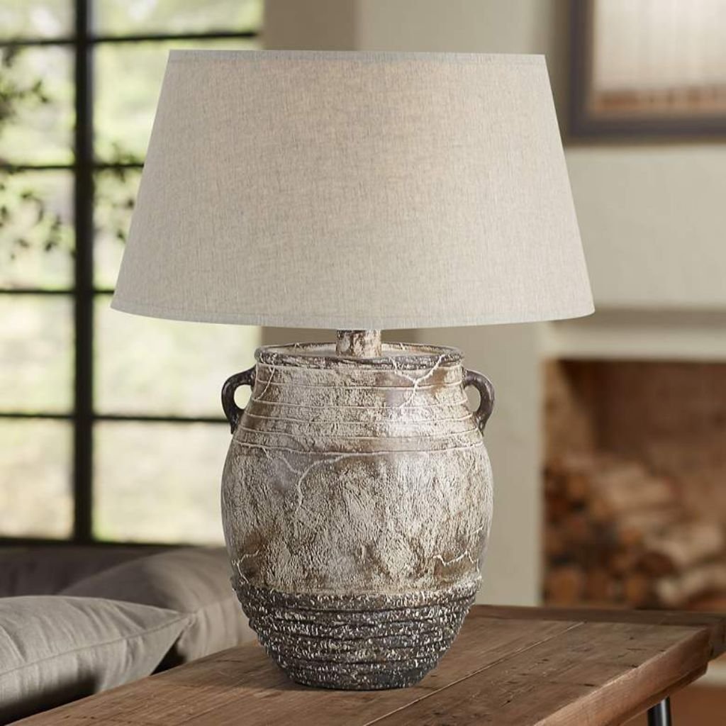 1 CODY WEATHERED HYDROCAL JUG TABLE LAMP