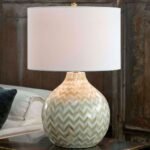 MULTICOLOR BONE CHEVRON JUG TABLE LAMP