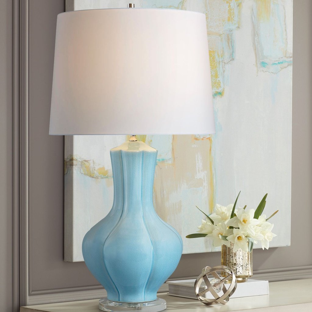 193_image2 SKY BLUE PORCELAIN VASE TABLE LAMP