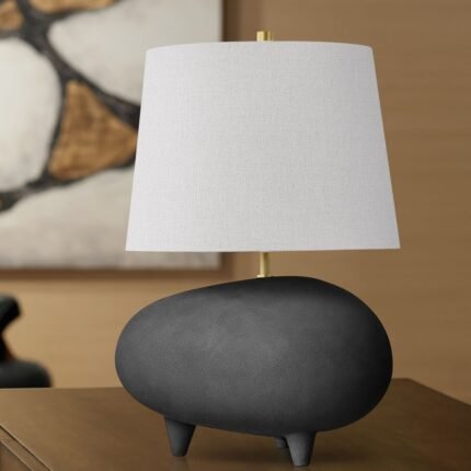 TIPTOE BLACK AND CHARCOAL CERAMIC TABLE LAMP