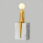 ABSTRACT RESIN LED FLOOR LAMP YELLOW