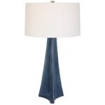 DISTRESSED BLUE CERAMIC TABLE LAMP