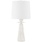 WHITE ALABASTER BASE TABLE LAMP