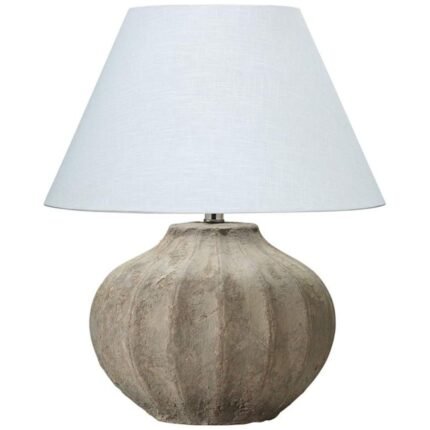RIBBED SAND CERAMIC TABLE LAMP