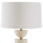 MODERN STACKED TRAVERTINE TABLE LAMP