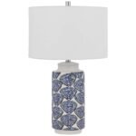 IVORY BLUE SEASHELL CERAMIC TABLE LAMP