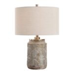 DUSTY GRAY CERAMIC TABLE LAMP